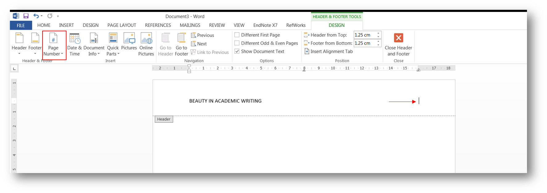 how to do a running head in word 2010 with page numbers