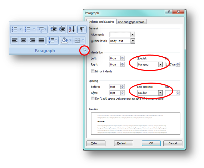 Double Spaced Example - Steps on how to double space or change line ...